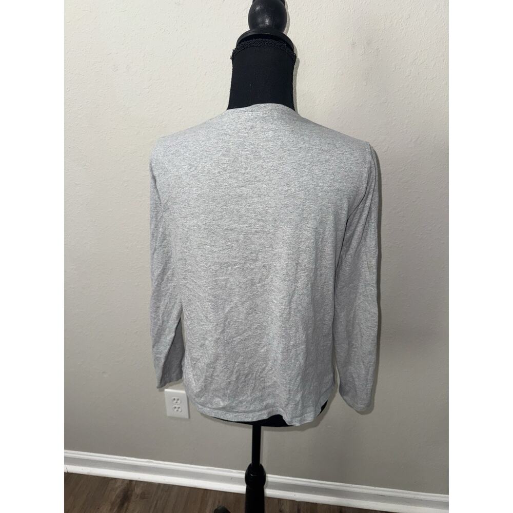 Kule The Modern Long Sleeve Solid Light Gray T-Shirt Women's Small Shirt - Picture 5 of 7